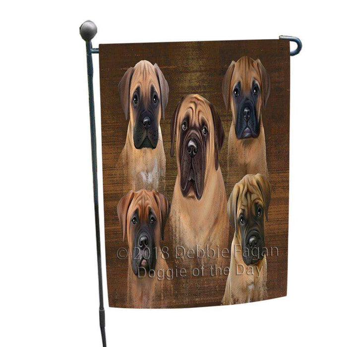 Rustic 5 Bullmastiffs Dog Garden Flag GFLG49379