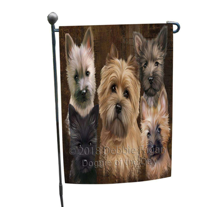 Rustic 5 Cairn Terrier Dog Garden Flag GFLG54192