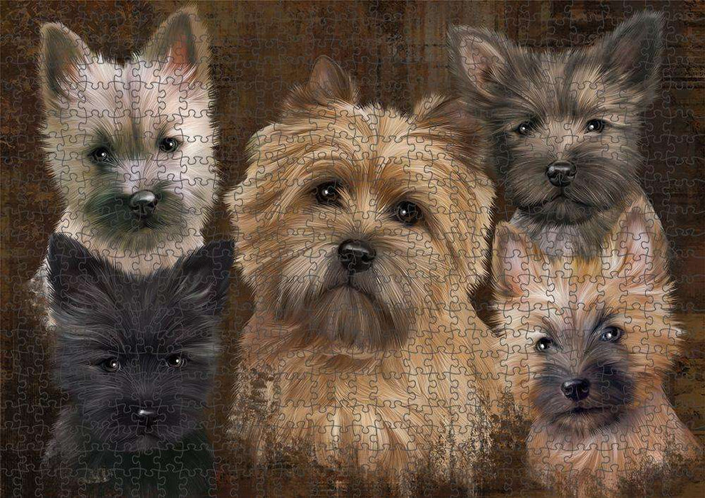 Rustic 5 Cairn Terrier Dog Puzzle with Photo Tin PUZL83676