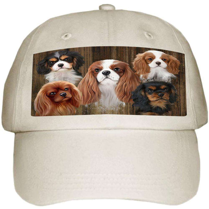 Rustic 5 Cavalier King Charles Spaniels Dog Ball Hat Cap HAT52098