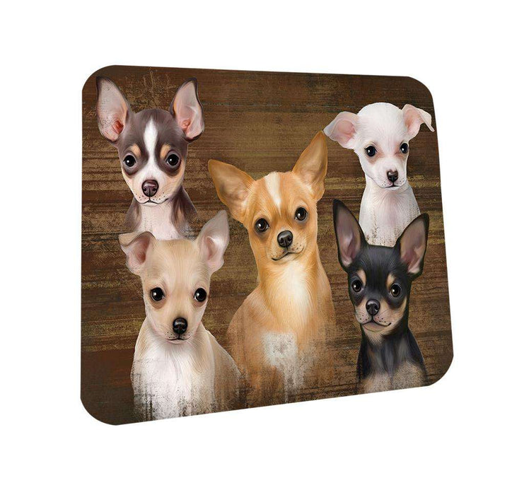 Rustic 5 Chihuahuas Dog Coasters Set of 4 CST49511