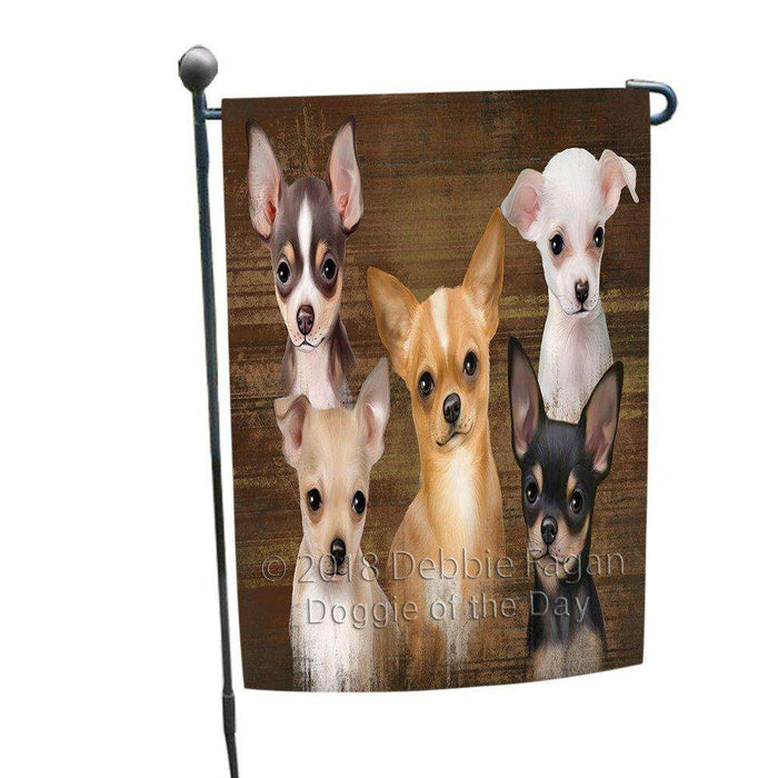 Rustic 5 Chihuahuas Dog Garden Flag GFLG49381