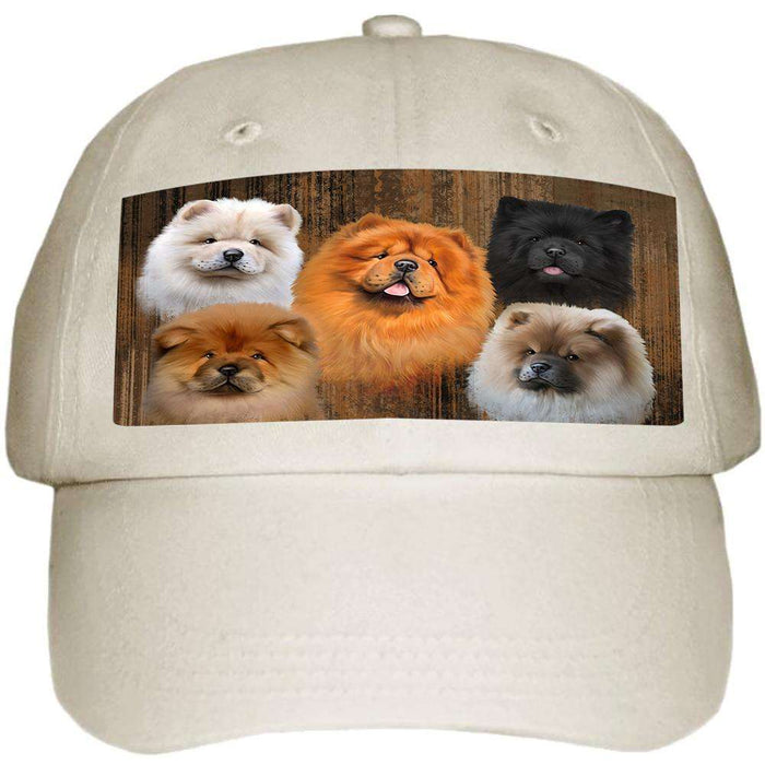 Rustic 5 Chow Chows Dog Ball Hat Cap HAT52104