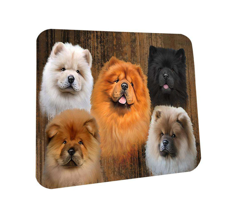 Rustic 5 Chow Chows Dog Coasters Set of 4 CST49512