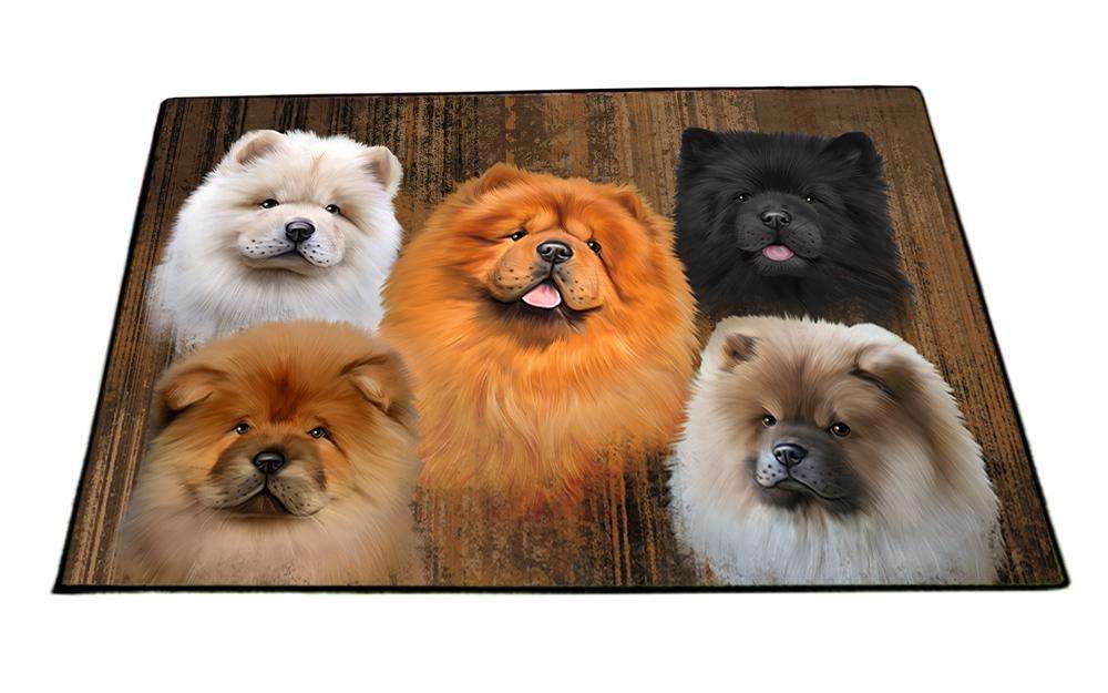 Rustic 5 Chow Chows Dog Floormat FLMS49854