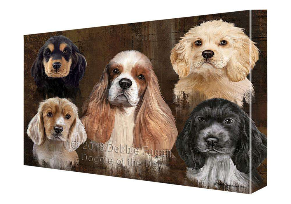 Rustic 5 Cocker Spaniel Dog Canvas Print Wall Art Décor CVS105047