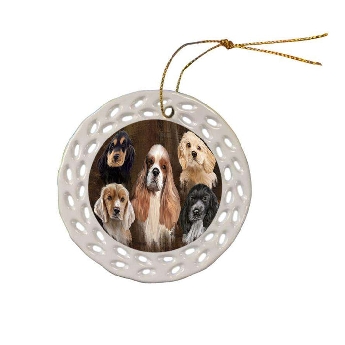 Rustic 5 Cocker Spaniel Dog Ceramic Doily Ornament DPOR54133