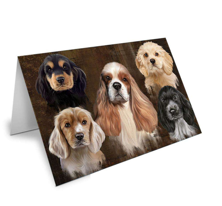 Rustic 5 Cocker Spaniel Dog Handmade Artwork Assorted Pets Greeting Cards and Note Cards with Envelopes for All Occasions and Holiday Seasons GCD66428