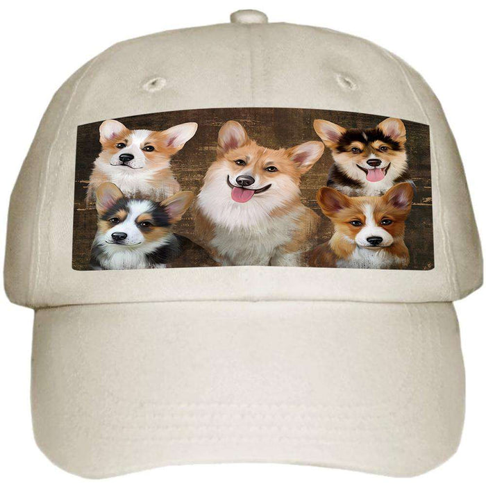 Rustic 5 Corgis Dog Ball Hat Cap HAT52107