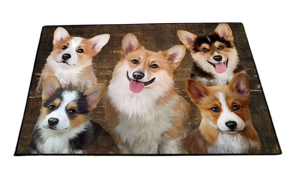 Rustic 5 Corgis Dog Floormat FLMS49857