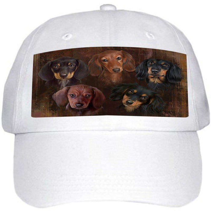 Rustic 5 Dachshunds Dog Ball Hat Cap HAT48414