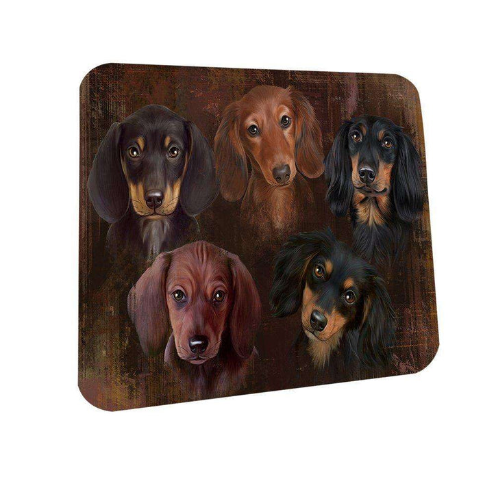 Rustic 5 Dachshunds Dog Coasters Set of 4 CST48186