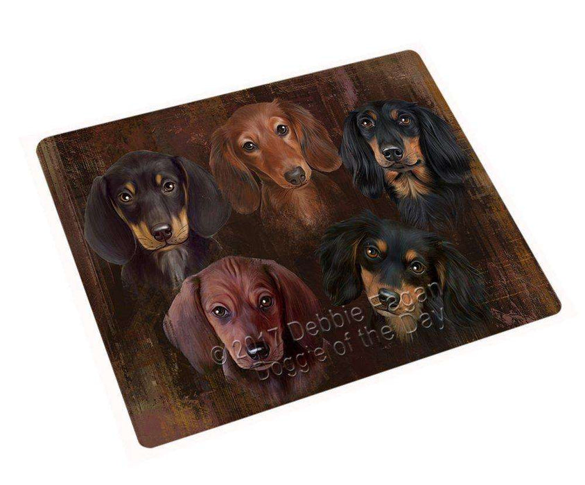 Rustic 5 Dachshunds Dog Magnet Mini (3.5" x 2") MAGA48696