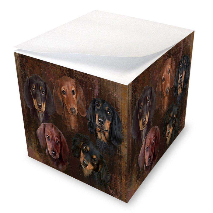 Rustic 5 Dachshunds Dog Note Cube NOC48227