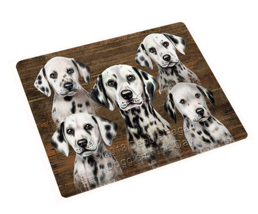 Rustic 5 Dalmatians Dog Tempered Cutting Board C52533