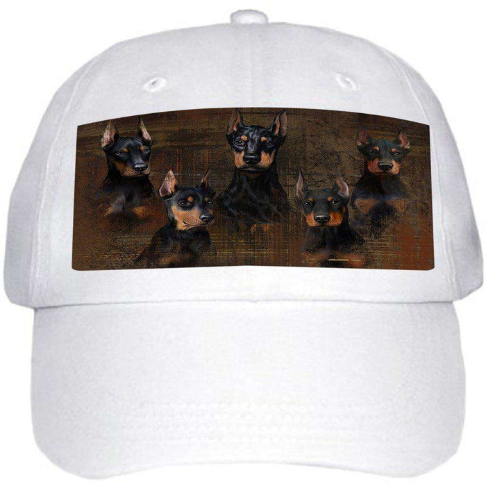 Rustic 5 Dobermans Dog Ball Hat Cap HAT48429