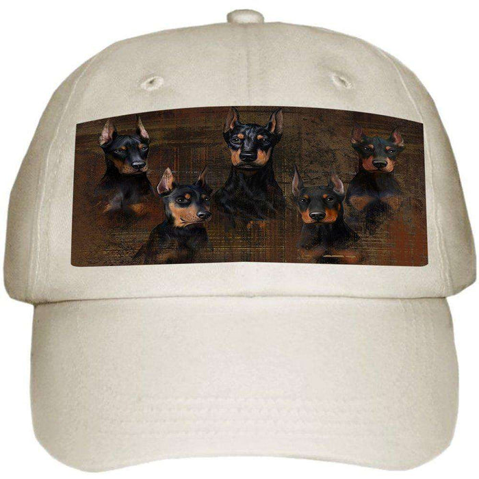 Rustic 5 Dobermans Dog Ball Hat Cap HAT48429