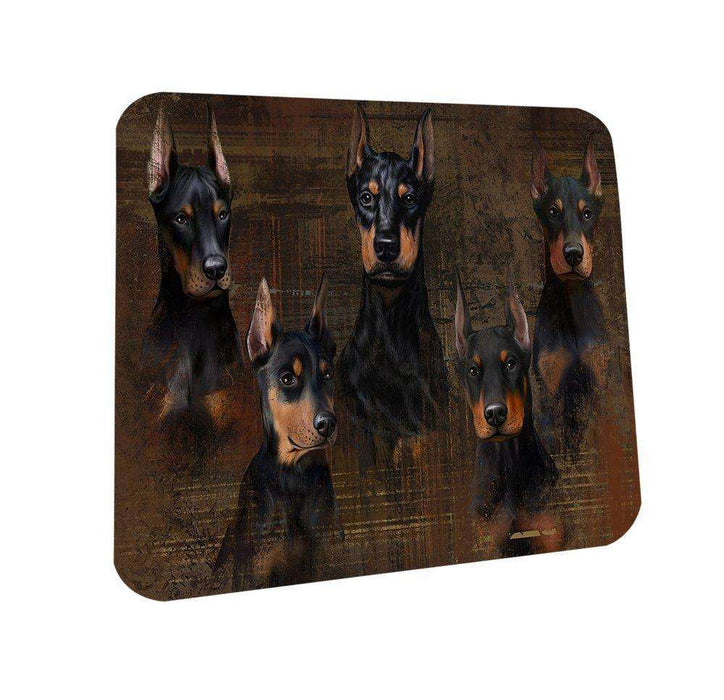 Rustic 5 Dobermans Dog Coasters Set of 4 CST48191