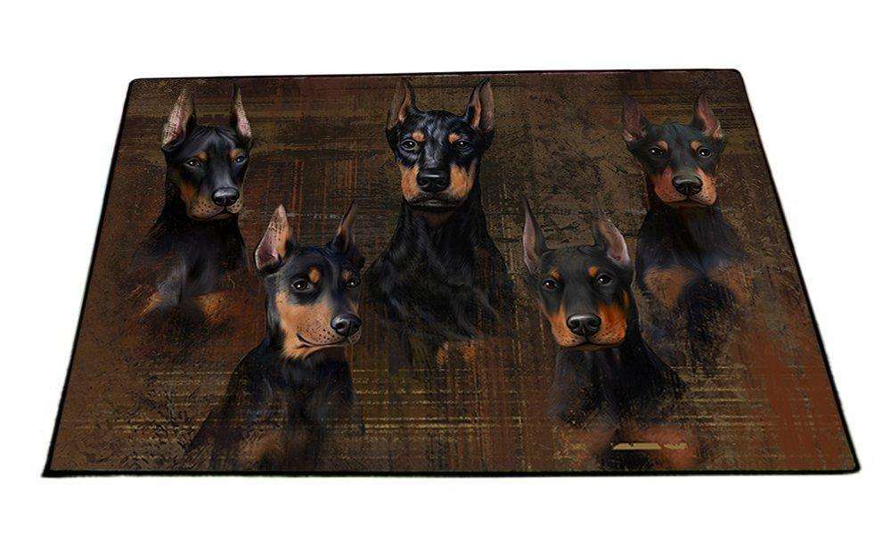 Rustic 5 Dobermans Dog Floormat FLMS48417