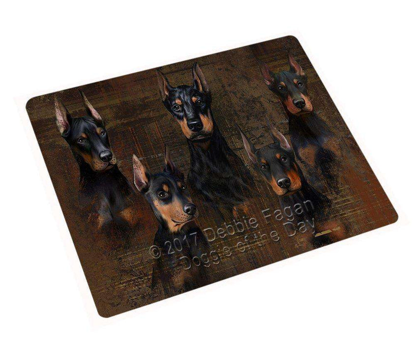Rustic 5 Dobermans Dog Magnet Mini (3.5" x 2") MAGA48711