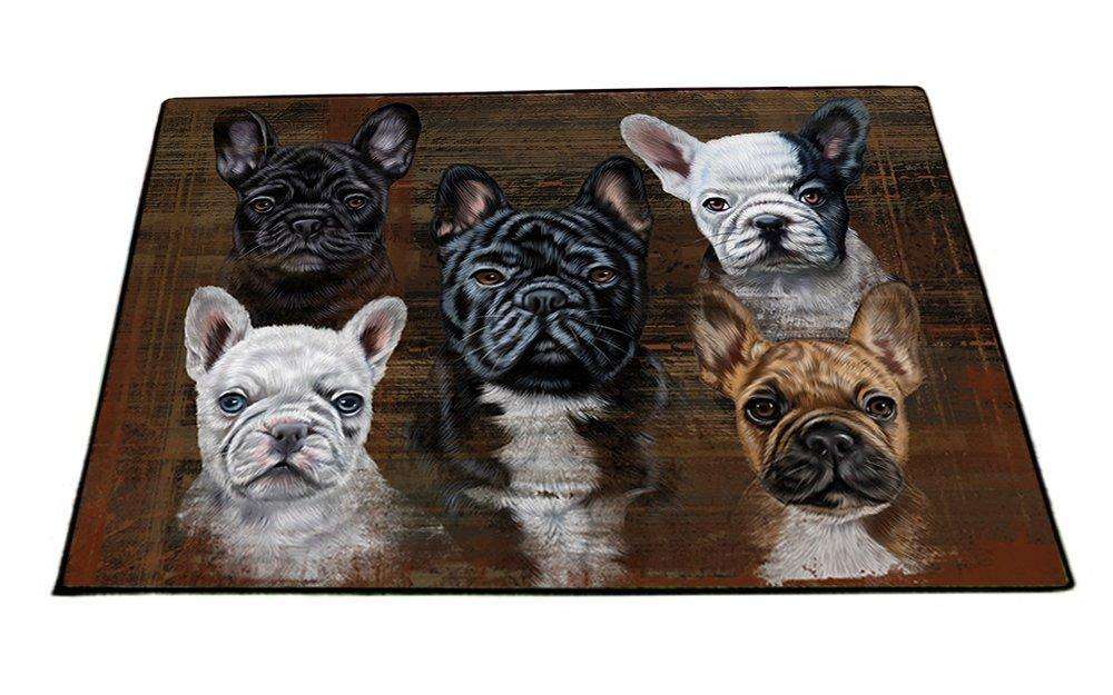 Rustic 5 French Bulldogs Floormat FLMS48297