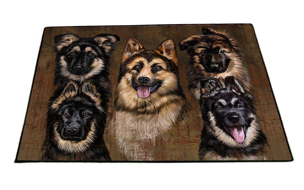 Rustic 5 German Shepherds Dog Floormat FLMS49863