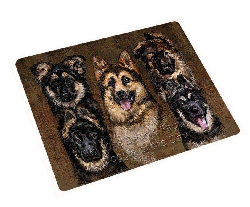 Rustic 5 German Shepherds Dog Magnet Mini (3.5" x 2") MAG52536