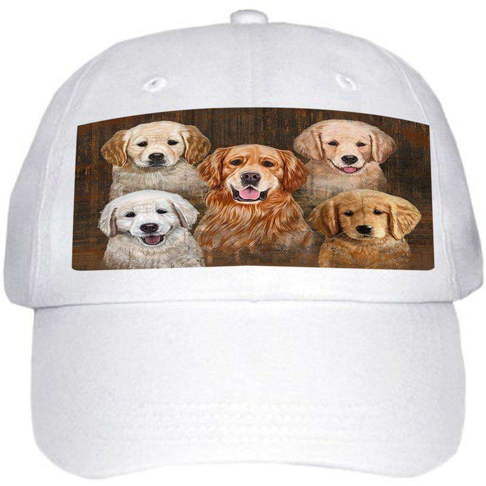 Rustic 5 Golden Retrievers Dog Ball Hat Cap HAT48465