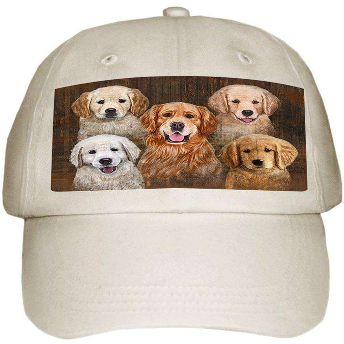 Rustic 5 Golden Retrievers Dog Ball Hat Cap HAT48465