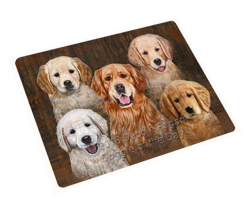 Rustic 5 Golden Retrievers Dog Blanket BLNKT50241
