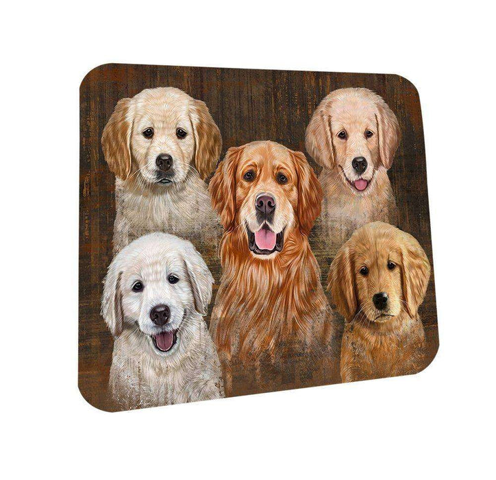 Rustic 5 Golden Retrievers Dog Coasters Set of 4 CST48203