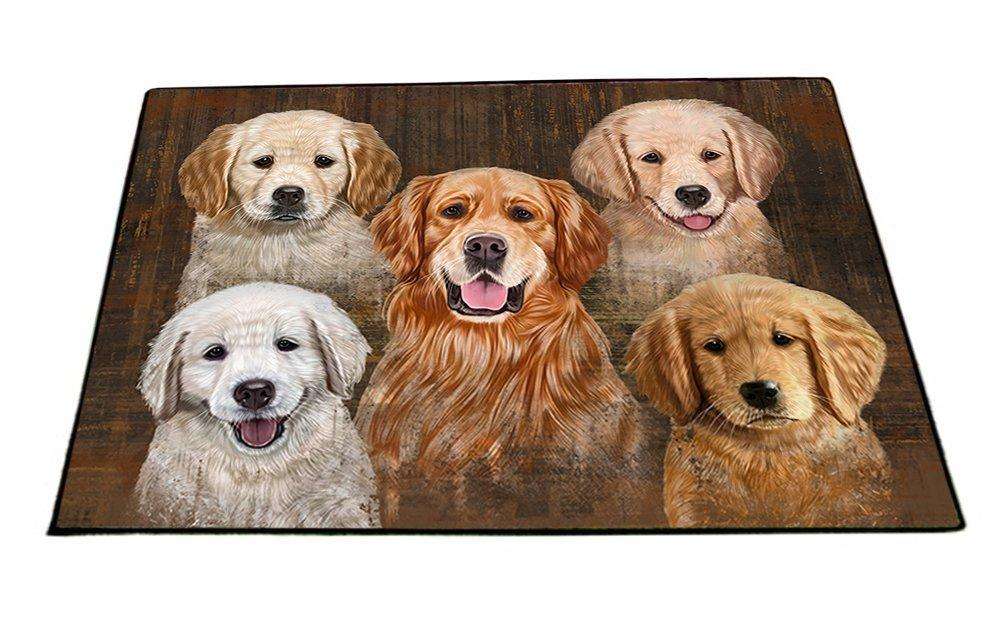 Rustic 5 Golden Retrievers Dog Floormat FLMS48444