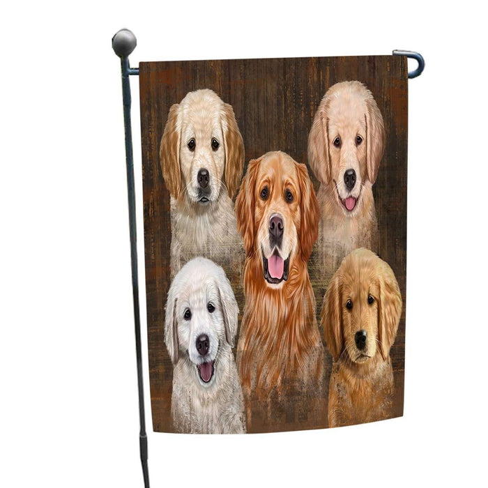 Rustic 5 Golden Retrievers Dog Garden Flag GFLG48136
