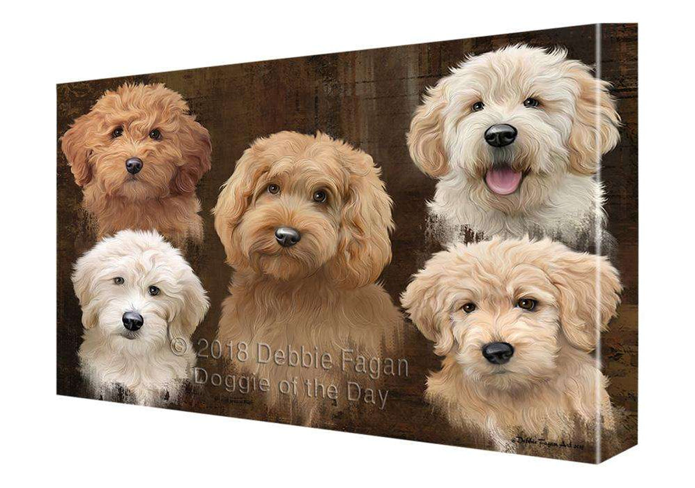 Rustic 5 Goldendoodle Dog Canvas Print Wall Art Décor CVS105056