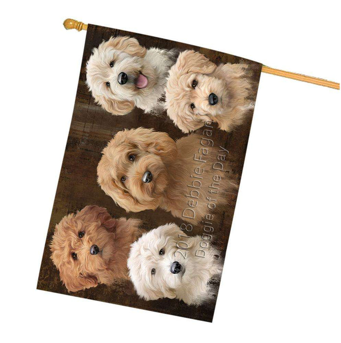 Rustic 5 Goldendoodle Dog House Flag FLG54332