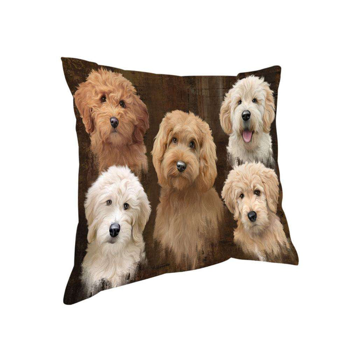 Rustic 5 Goldendoodle Dog Pillow PIL73160