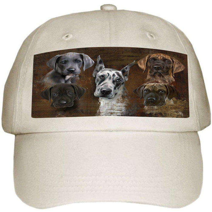 Rustic 5 Great Danes Dog Ball Hat Cap HAT48432