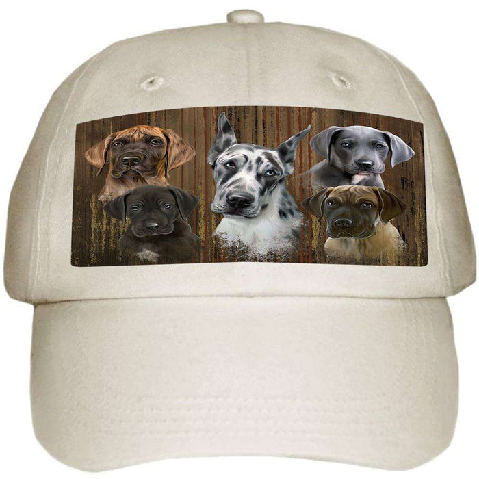 Rustic 5 Great Danes Dog Ball Hat Cap HAT54609
