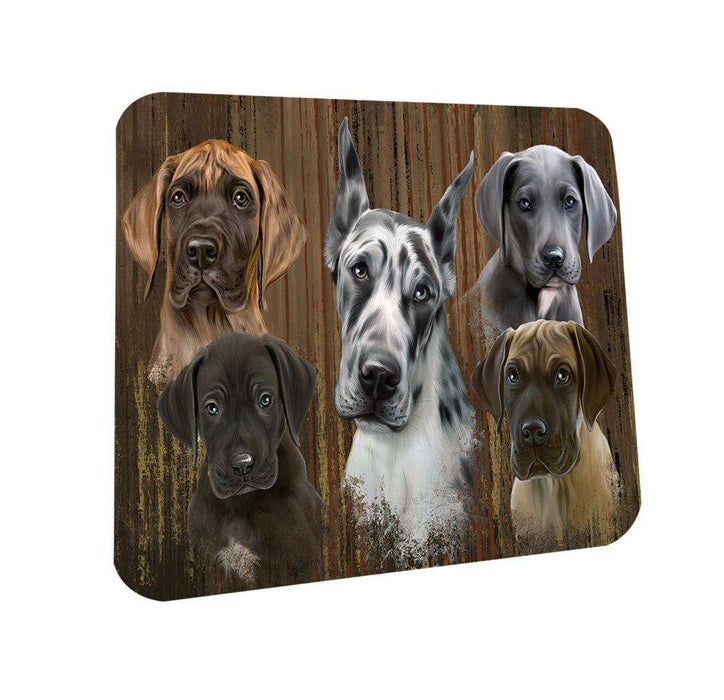 Rustic 5 Great Danes Dog Coasters Set of 4 CST50245
