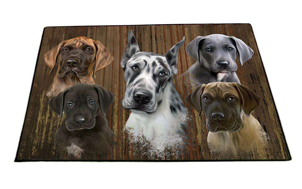 Rustic 5 Great Danes Dog Floormat FLMS50598