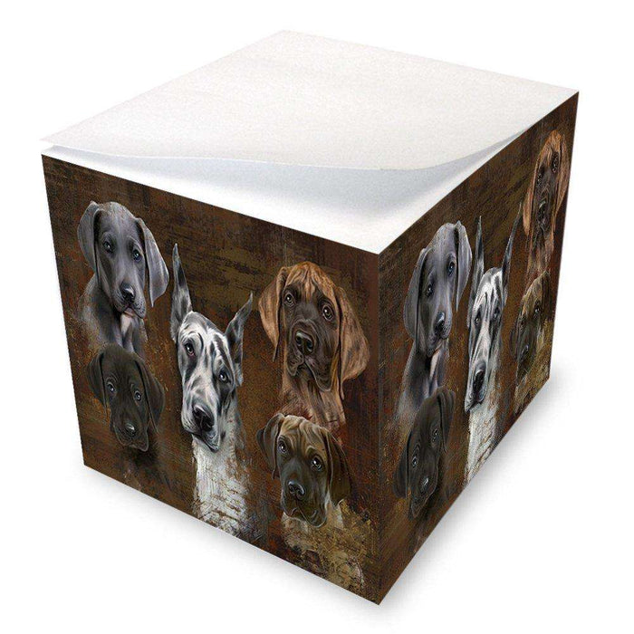 Rustic 5 Great Danes Dog Note Cube NOC48233