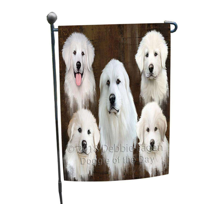 Rustic 5 Great Pyrenee Dog Garden Flag GFLG54197