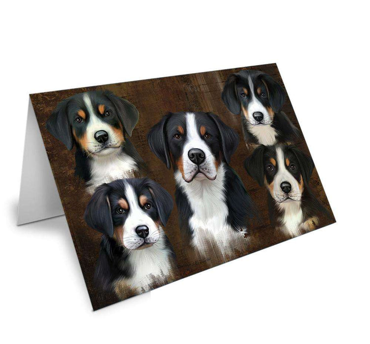 Rustic 5 Greater Swiss Mountain Dog Handmade Artwork Assorted Pets Greeting Cards and Note Cards with Envelopes for All Occasions and Holiday Seasons GCD66437
