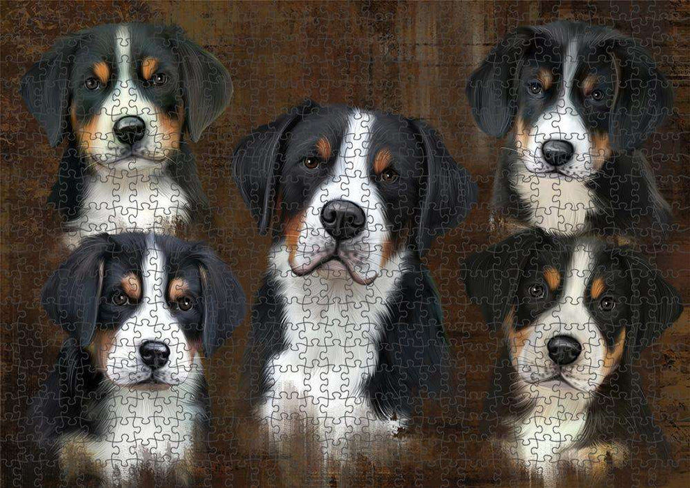 Rustic 5 Greater Swiss Mountain Dog Puzzle with Photo Tin PUZL83700