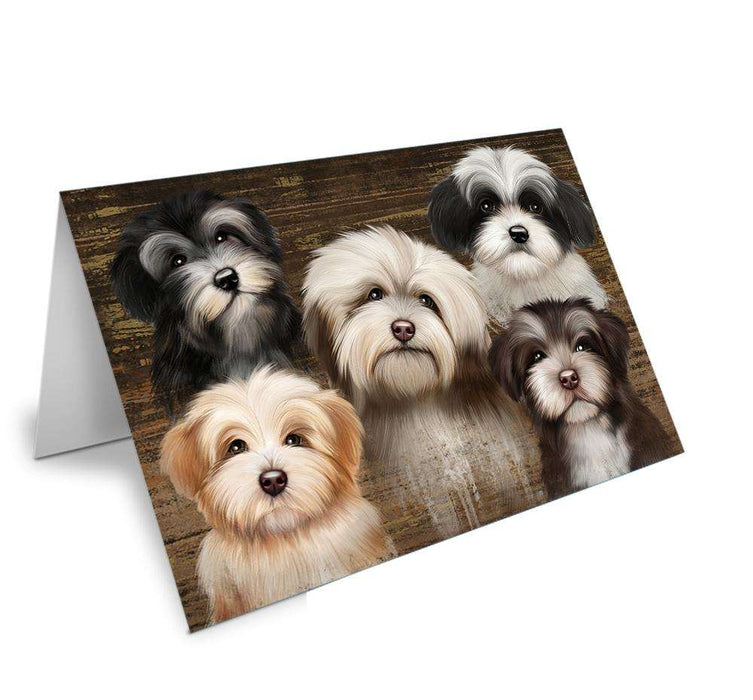 Rustic 5 Havanese Dog Handmade Artwork Assorted Pets Greeting Cards and Note Cards with Envelopes for All Occasions and Holiday Seasons GCD52700