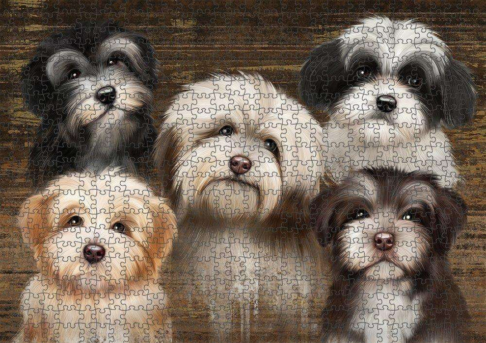 Rustic 5 Havanese Dog Puzzle with Photo Tin PUZL52167
