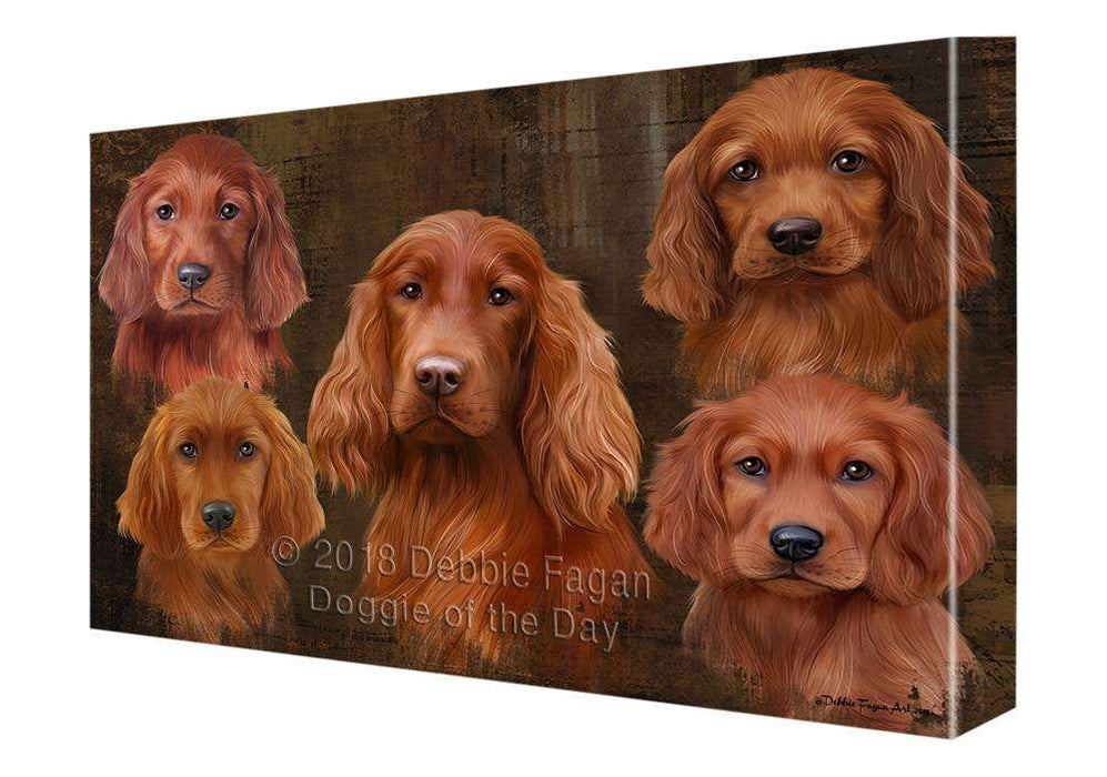 Rustic 5 Irish Setter Dog Canvas Print Wall Art Décor CVS105083