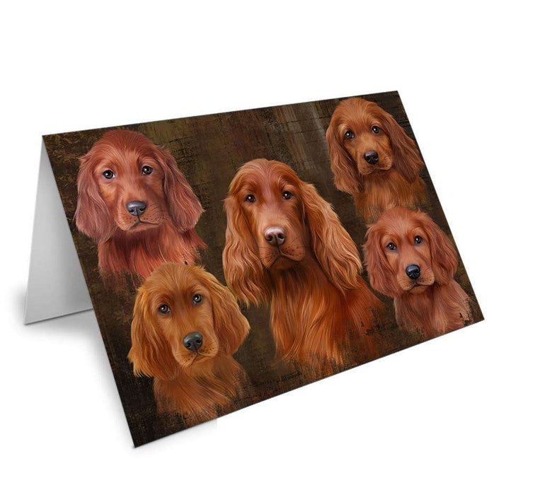 Rustic 5 Irish Setter Dog Handmade Artwork Assorted Pets Greeting Cards and Note Cards with Envelopes for All Occasions and Holiday Seasons GCD66440