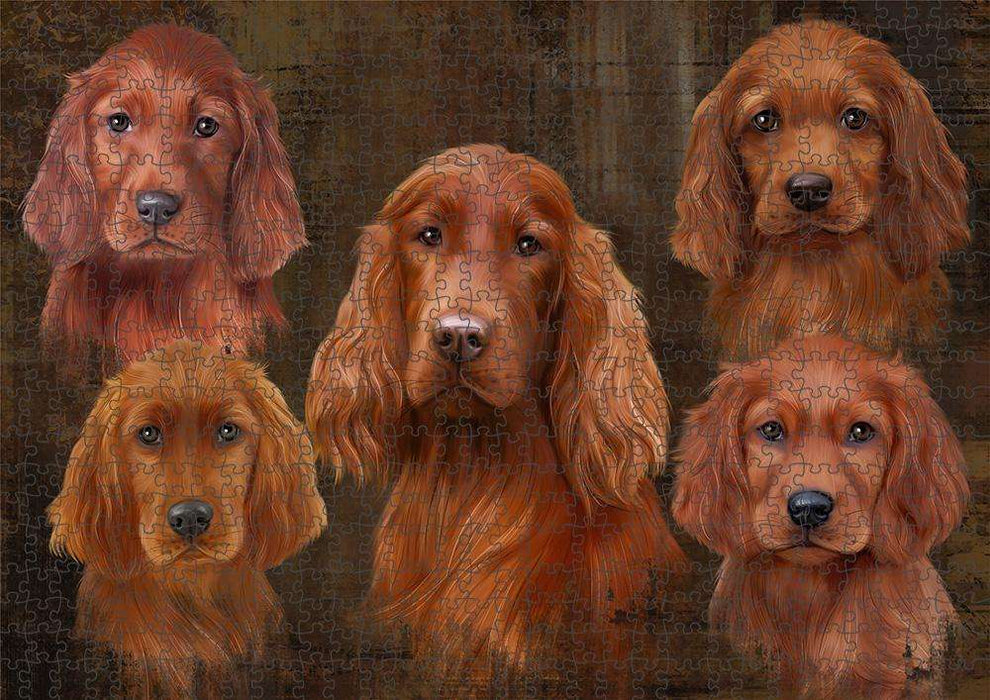 Rustic 5 Irish Setter Dog Puzzle with Photo Tin PUZL83704