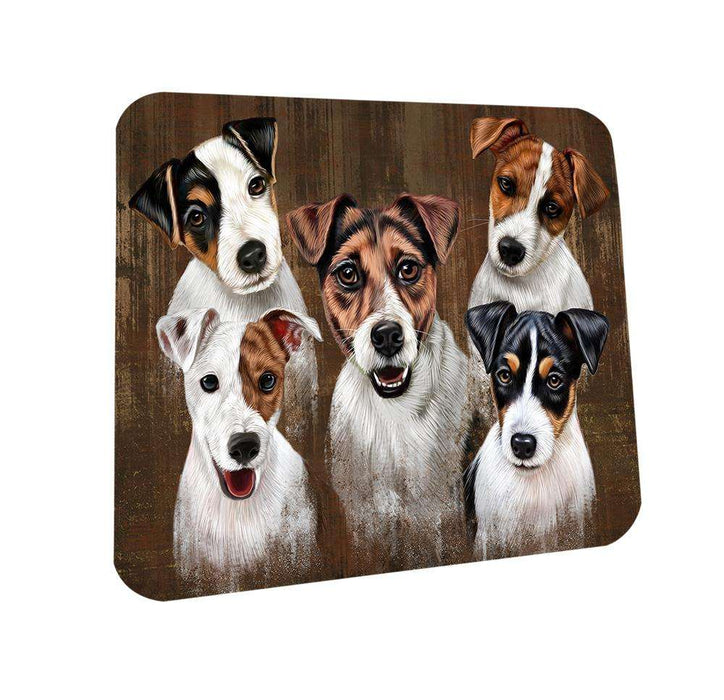 Rustic 5 Jack Russell Terriers Dog Coasters Set of 4 CST49517